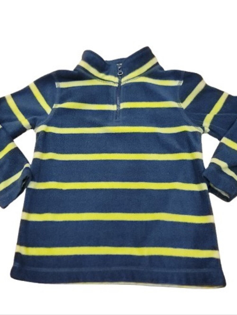 Peanut & Ollie 1/4 Zip Fleece Pullover Jacket Boys 5T Blue Striped Long Sleeve